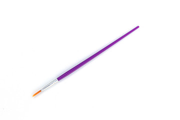 Purple color brush on white background