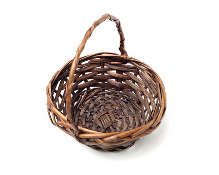 empty basket on white background 