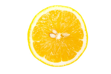 lemons Half slice isolated on white background