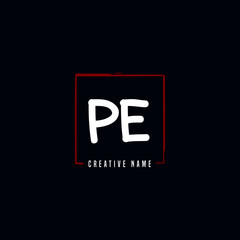 P E PE Initial logo template vector. Letter logo concept