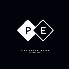 P E PE Initial logo template vector. Letter logo concept