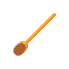 wooden spoon cooking icon on white background