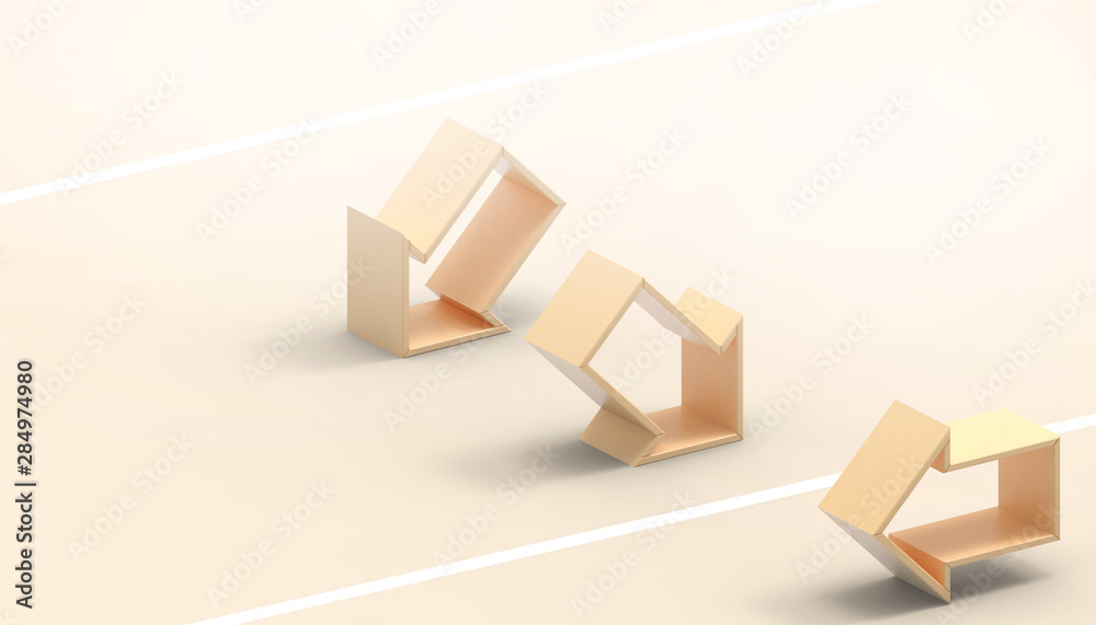 Fototapete arrows and the finish line of the winner and the idea leaders in the modern business concept modern 