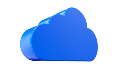 Cloud Computing Symbol Isolated. 3D rendering