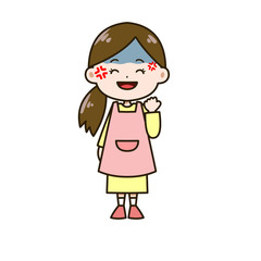 怒りを抑える女性　ポーズ　イラスト