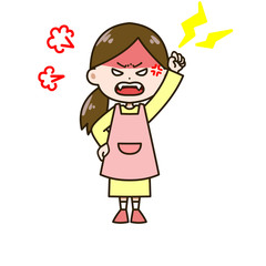 激怒する女性　ポーズ　イラスト