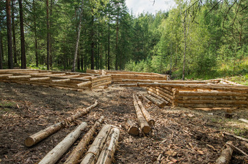 Production of log cabins on the forest plot.