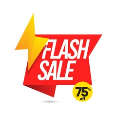 Flash Sale vector template with discount label.