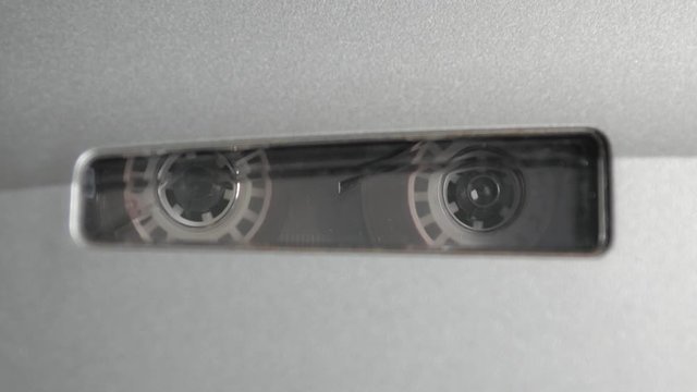Cassette tape in cassette tape player