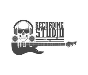 Vector graphic logo concept. Recording studio. Symbol emblem, element, print.