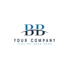 Initial letter BB, overlapping movement swoosh horizon logo company design inspiration in blue and gray color vector