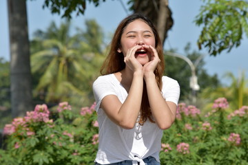 Fototapeta premium Youthful Minority Female Yelling