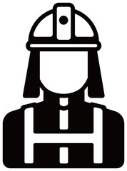 Worker avatar icon illustration (upper body) / firefighter, fireman 
