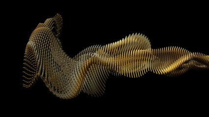 Elegant stream of smoke, particles. 3d illustration, 3d rendering.