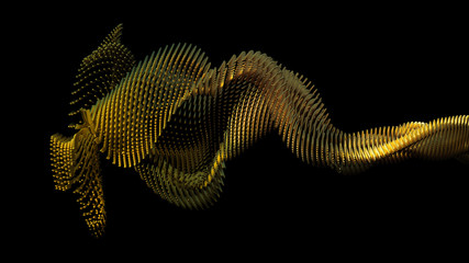 Elegant stream of smoke, particles. 3d illustration, 3d rendering.