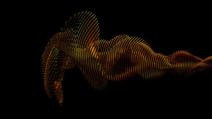 Elegant stream of smoke, particles. 3d illustration, 3d rendering.