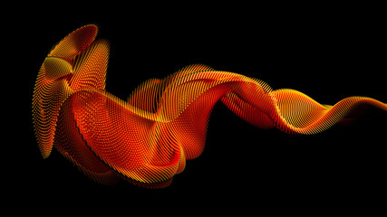 Fototapeta premium Elegant stream of smoke, particles. 3d illustration, 3d rendering.