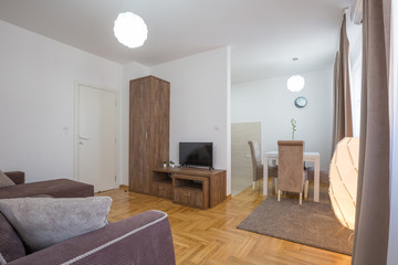 Fototapeta premium Interior of an open plan apartment, living room