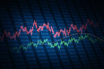 2d rendering Stock market online business concept. business Graph 
