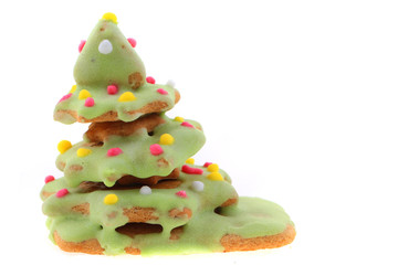 christmas ginger bread christmas tree isolated