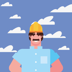 flat design people happy labor day