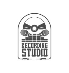 Obraz premium Vector graphic logo concept. Recording studio. Symbol emblem, el