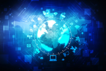 2d illustration Global network concept