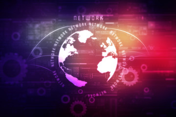 2d illustration Global network concept