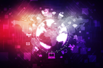 2d illustration Global network concept