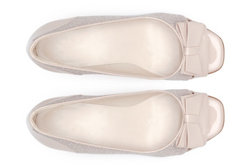 Boots isolated on white background. Top view.