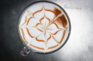 hot cofffee, cappuccino or caramel latte