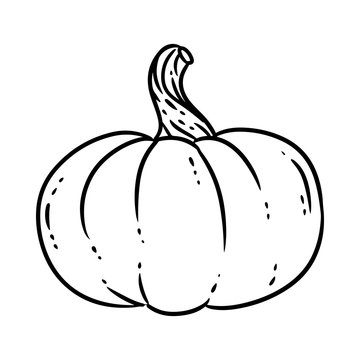 Cute halloween pumpkin hand drawn doodle. Isolated on white background illustration