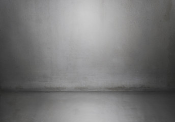 Concrete wall and floor. Textured background. Copyspace.