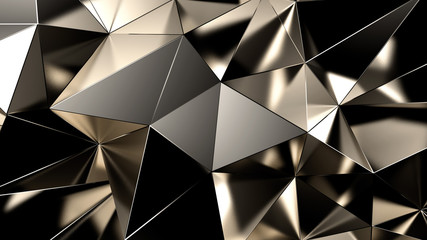 Abstract triangle crystal background. 3d illustration, 3d rendering.