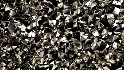 Abstract triangle crystal background. 3d illustration, 3d rendering.