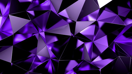 Fototapeta premium Abstract triangle crystal background. 3d illustration, 3d rendering.