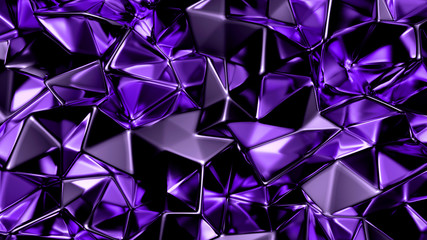 Abstract triangle crystal background. 3d illustration, 3d rendering.