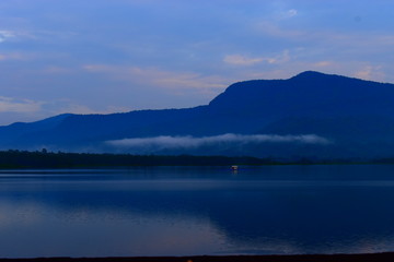 lake and mountains
