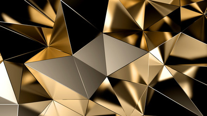 Abstract triangle crystal background. 3d illustration, 3d rendering.