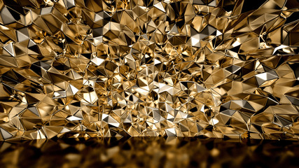 Abstract triangle crystal background. 3d illustration, 3d rendering.