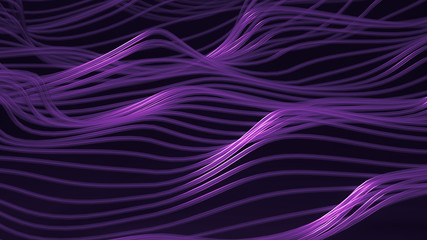 Beautiful bead ribbon holiday background. 3d illustration, 3d rendering.