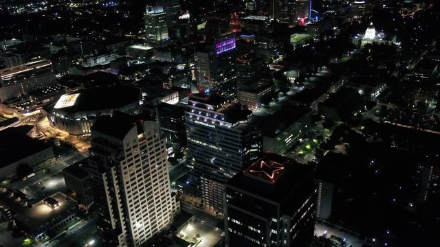 Aerial California Sacramento May 2019 Night 30mm 4K Inspire 2  Aerial video of downtown Sacramento at night.