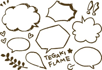 手書き風　フキダシ　フレーム　素材　ベクター