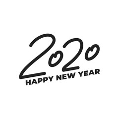 2020 New Year. Winter holiday lettering logo for New Year 2020 celebration