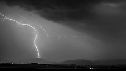 lightning, thunderstorm, night, thunderbolt, nature