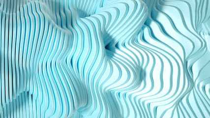 Plakat Elegant smooth wave lines background. 3d illustration, 3d rendering.