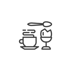 Coffee cup and ice cream cup line icon. linear style sign for mobile concept and web design. Dessert food menu outline vector icon. Symbol, logo illustration. Vector graphics