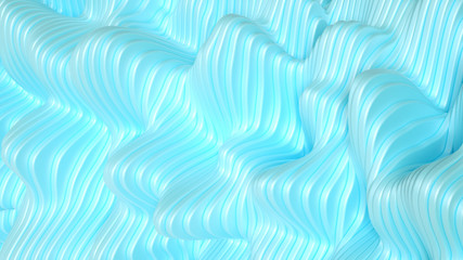 Elegant smooth wave lines background. 3d illustration, 3d rendering.