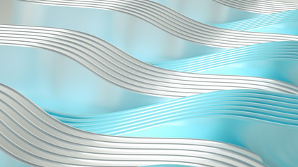 Elegant smooth wave lines background. 3d illustration, 3d rendering.