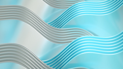Elegant smooth wave lines background. 3d illustration, 3d rendering.
